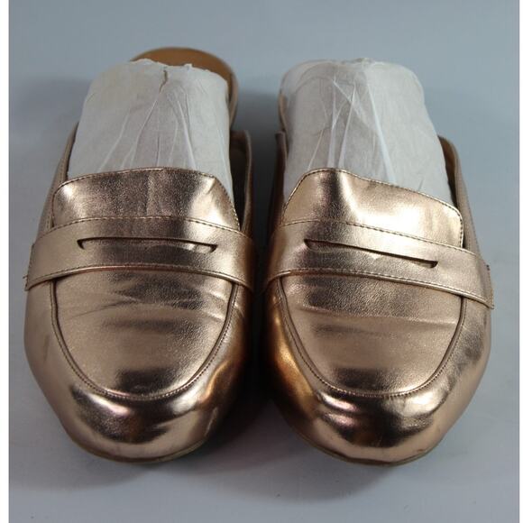 Catherine's penny loafer mules metallic rose gold size 10 wide width - Picture 2 of 6